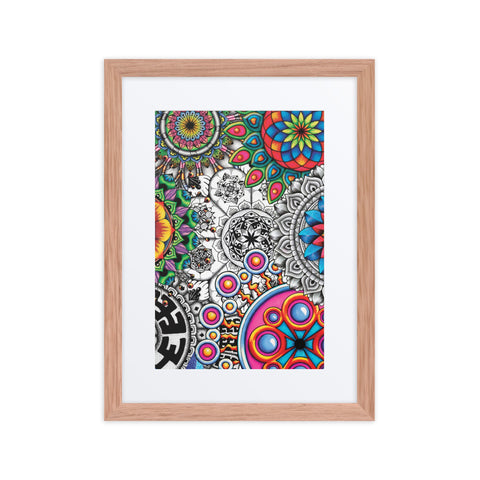 Mandala Collage 1 framed print with mat - Martin K Designs
