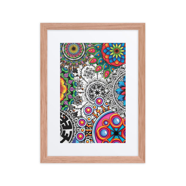 Mandala Collage 1 framed print with mat - Martin K Designs