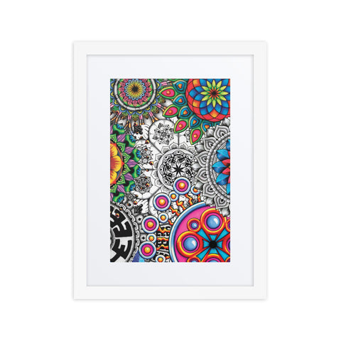 Mandala Collage 1 framed print with mat - Martin K Designs
