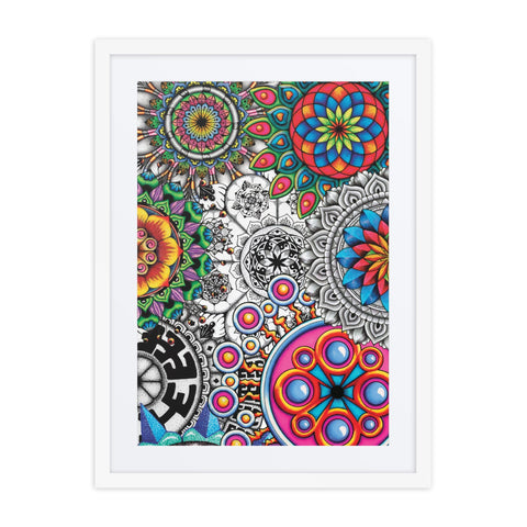 Mandala Collage 1 framed print with mat - Martin K Designs