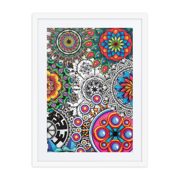 Mandala Collage 1 framed print with mat - Martin K Designs