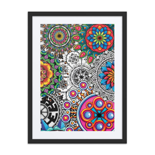 Mandala Collage 1 framed print with mat - Martin K Designs