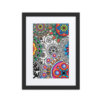 Mandala Collage 1 framed print with mat - Martin K Designs