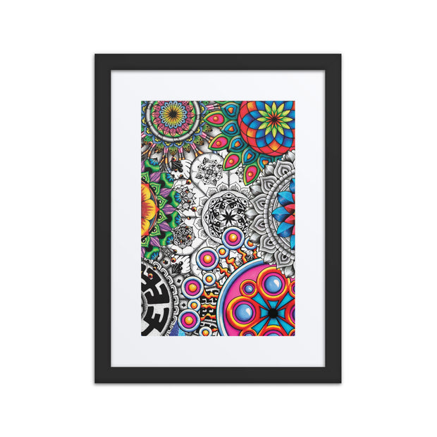 Mandala Collage 1 framed print with mat - Martin K Designs