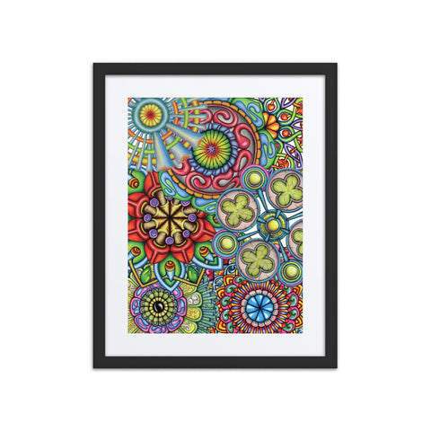 Mandala Collage 2 framed print with mat - Martin K Designs