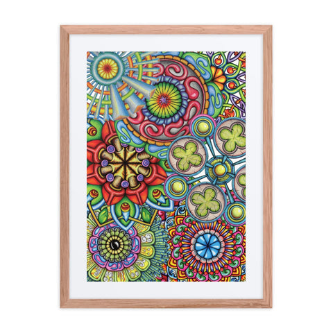 Mandala Collage 2 framed print with mat - Martin K Designs