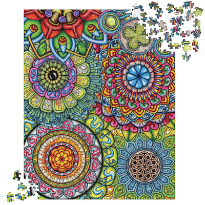 Mandala Collage 5 Jigsaw Puzzle - Flowstate Apparel