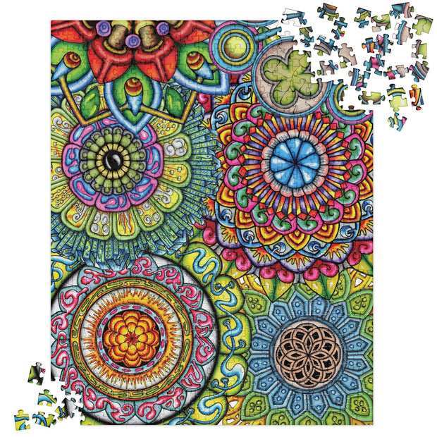 Mandala Collage 5 Jigsaw Puzzle - Flowstate Apparel