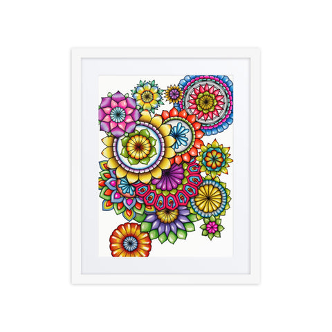 Mandala Collage 6 framed print with mat - Martin K Designs