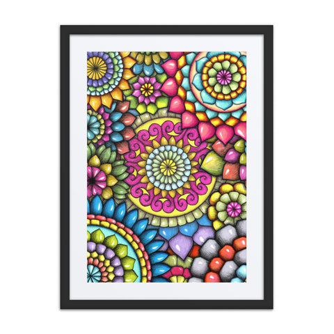 Mandala Collage 7 framed print with mat - Martin K Designs