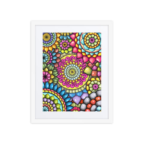 Mandala Collage 7 framed print with mat - Martin K Designs