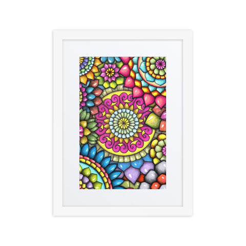Mandala Collage 7 framed print with mat - Martin K Designs