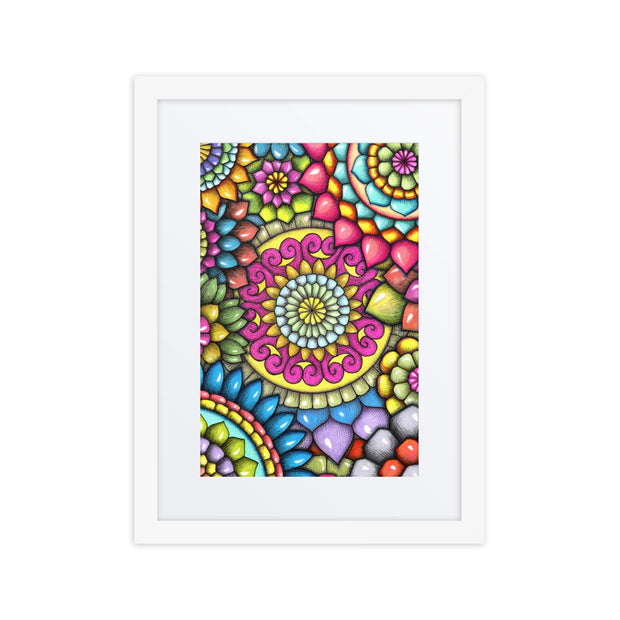 Mandala Collage 7 framed print with mat - Martin K Designs
