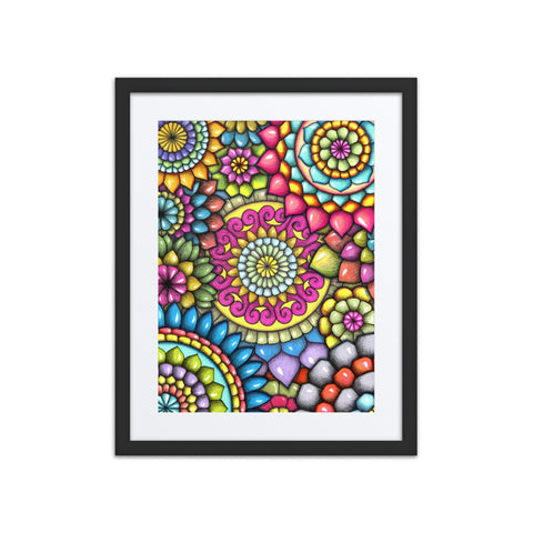 Mandala Collage 7 framed print with mat - Martin K Designs