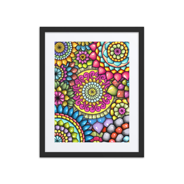 Mandala Collage 7 framed print with mat - Martin K Designs