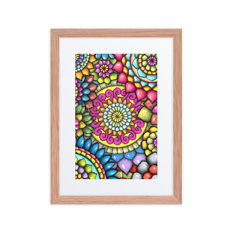Mandala Collage 7 framed print with mat - Martin K Designs
