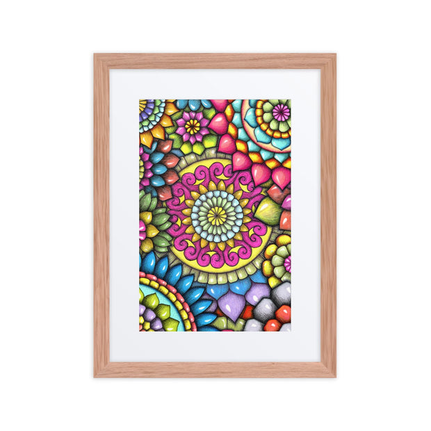 Mandala Collage 7 framed print with mat - Martin K Designs