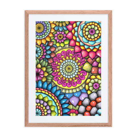 Mandala Collage 7 framed print with mat - Martin K Designs