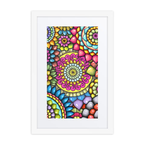 Mandala Collage 7 framed print with mat - Martin K Designs