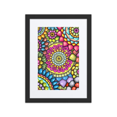 Mandala Collage 7 framed print with mat - Martin K Designs