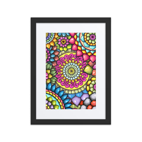 Mandala Collage 7 framed print with mat - Martin K Designs