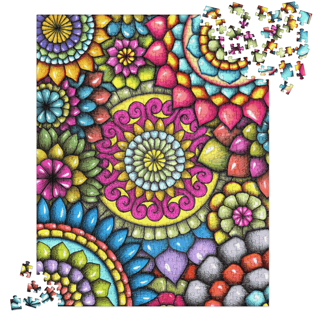 Mandala Collage 7 Jigsaw puzzle - Flowstate Apparel