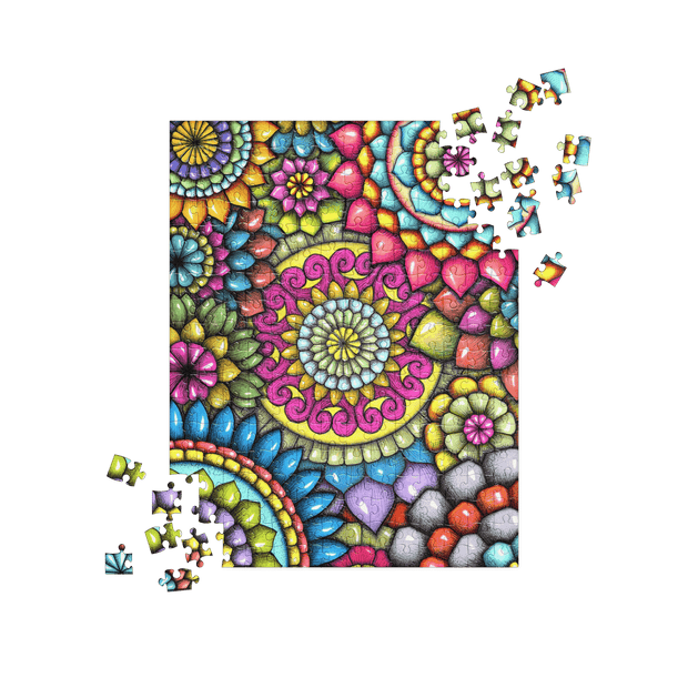 Mandala Collage 7 Jigsaw puzzle - Flowstate Apparel