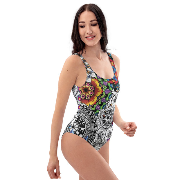 Mandala Collage I One - Piece Swimsuit - Martin K Designs