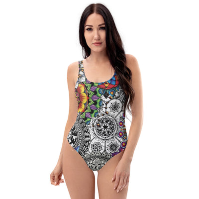 Mandala Collage I One - Piece Swimsuit - Martin K Designs