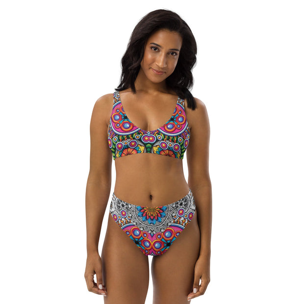 Mandala Collage I Recycled high - waisted bikini - Martin K Designs