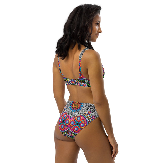 Mandala Collage I Recycled high - waisted bikini - Martin K Designs