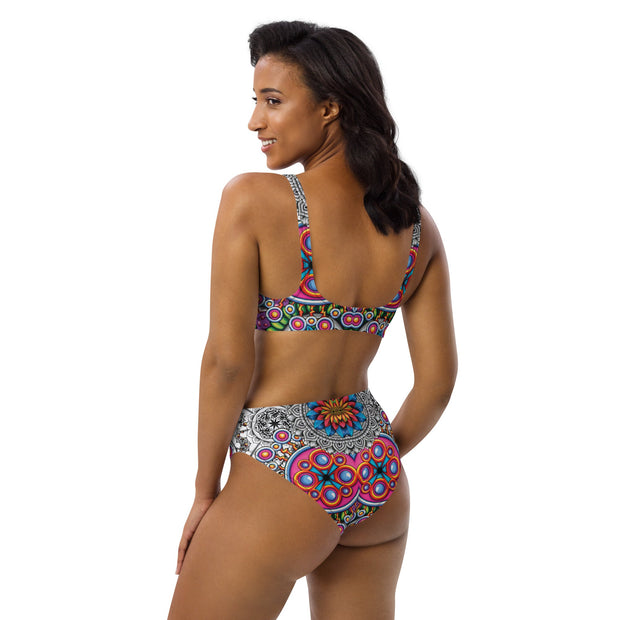 Mandala Collage I Recycled high - waisted bikini - Martin K Designs