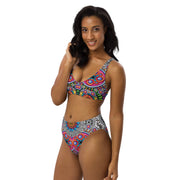 Mandala Collage I Recycled high - waisted bikini - Martin K Designs