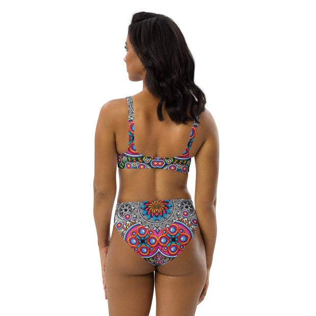 Mandala Collage I Recycled high - waisted bikini - Martin K Designs