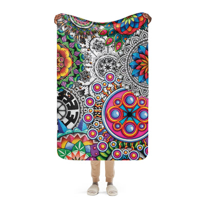 Mandala Collage I Sherpa blanket - Martin K Designs