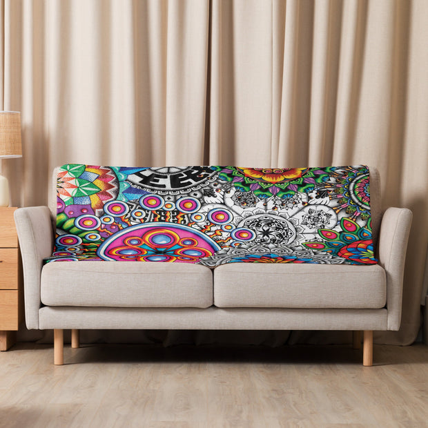 Mandala Collage I Sherpa blanket - Martin K Designs