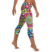Mandala Collage II A Mid Rise Capri Leggings - Martin K Designs