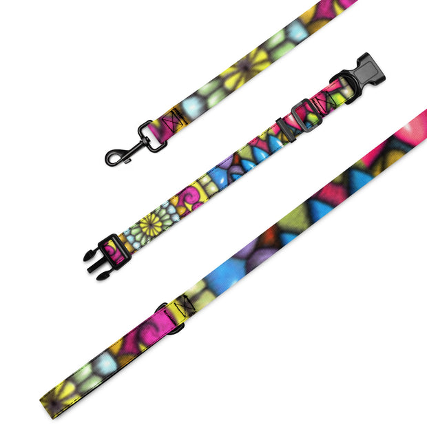Mandala Collage II Pet collar & leash - Flowstate Apparel