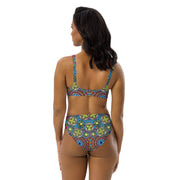 Mandala Collage II Recycled high - waisted bikini - Martin K Designs