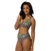 Mandala Collage II Recycled high - waisted bikini - Martin K Designs