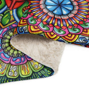 Mandala Collage II Sherpa blanket - Martin K Designs