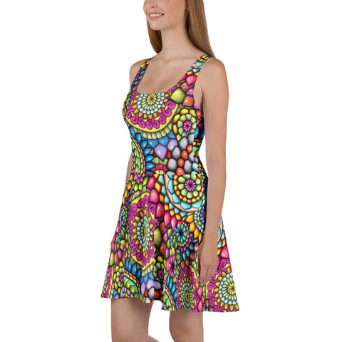 Mandala Collage II Skater Dress - Martin K Designs