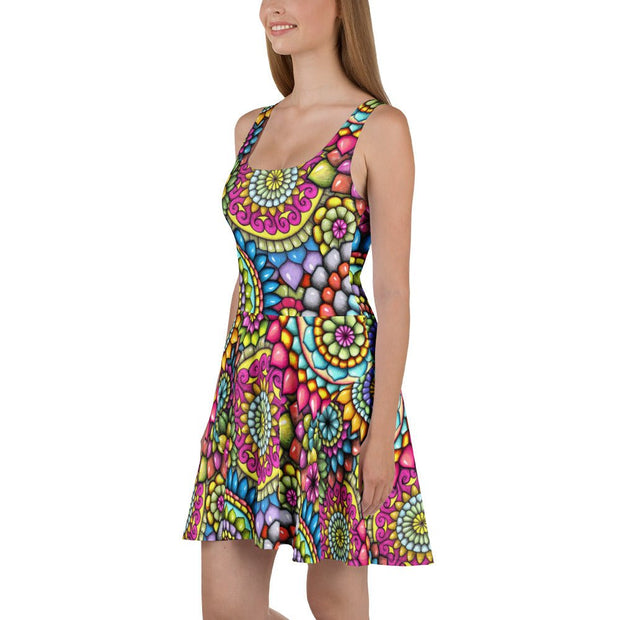 Mandala Collage II Skater Dress - Martin K Designs