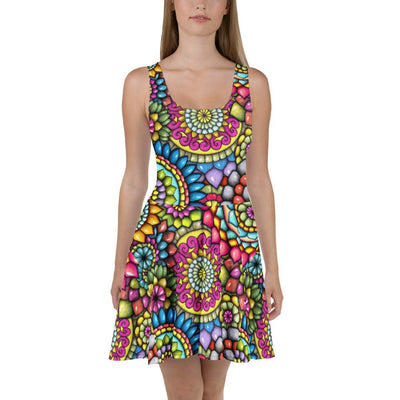 Mandala Collage II Skater Dress - Martin K Designs