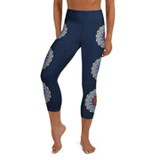 Restful Mandala High Rise Yoga Capri Leggings with Inside Pocket - Martin K Designs