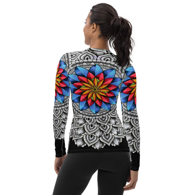 Restful Mandala II Women's Rash Guard - Flowstate Apparel