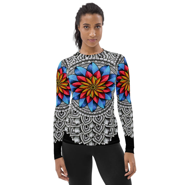 Restful Mandala II Women's Rash Guard - Flowstate Apparel
