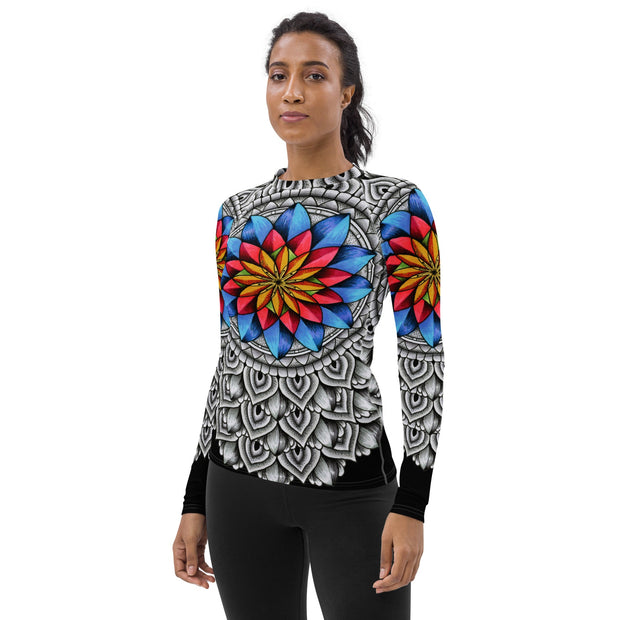 Restful Mandala II Women's Rash Guard - Flowstate Apparel