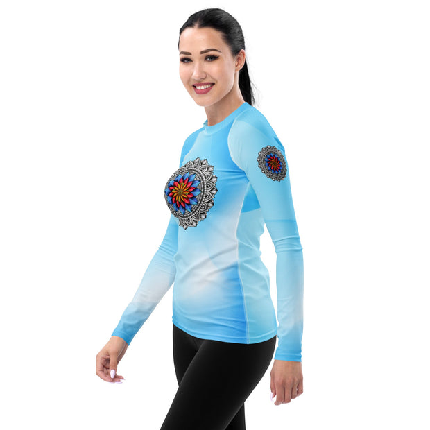 Restful Mandala Women's Rash Guard - Martin K Designs