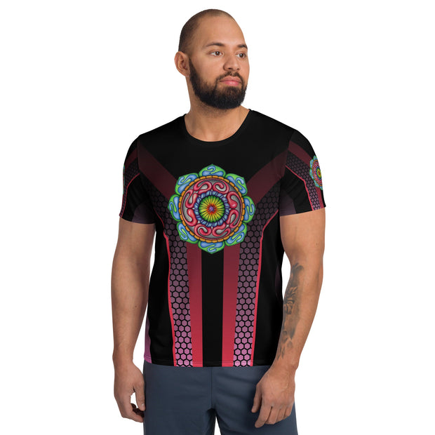 Root Mandala Men's Athletic T-shirt - Martin K Designs